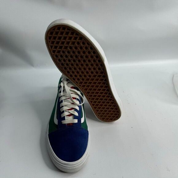 Vans Old Skool‎ Low Yacht Club Shoes Mens 9 Blue Red Yellow Green Suede/Canvas